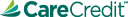 Logo of CareCredit featuring stylized text and a swoosh design.
